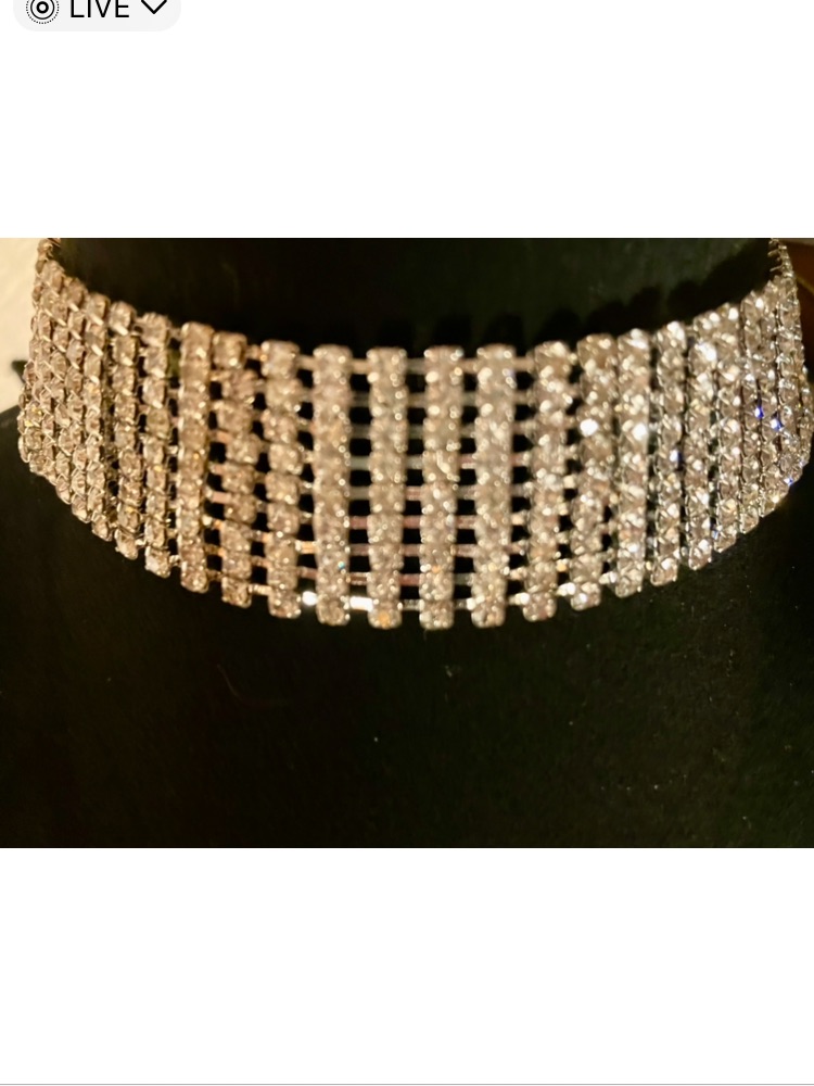 New Gorgeous Silver Swarvoski Multi-Row Choker Necklace